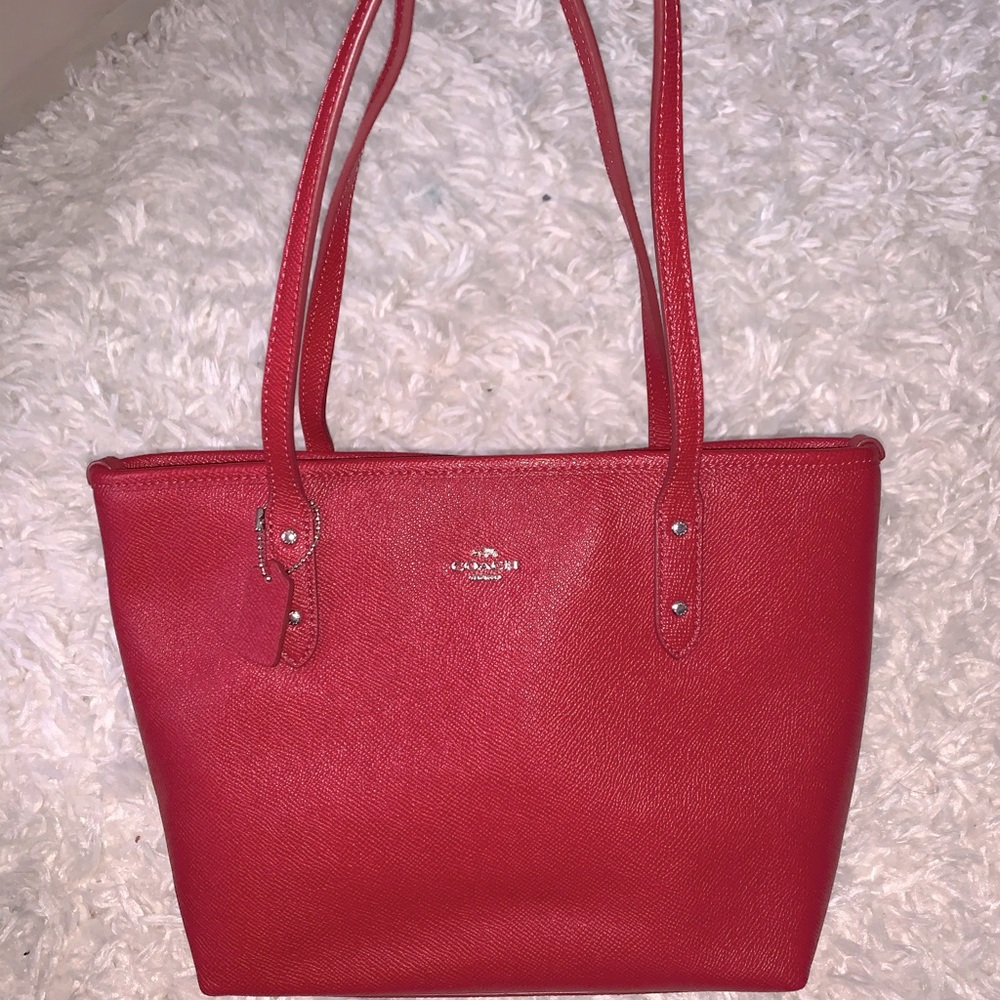 Authentic Coach Mini Leather City Zip Tote Purse